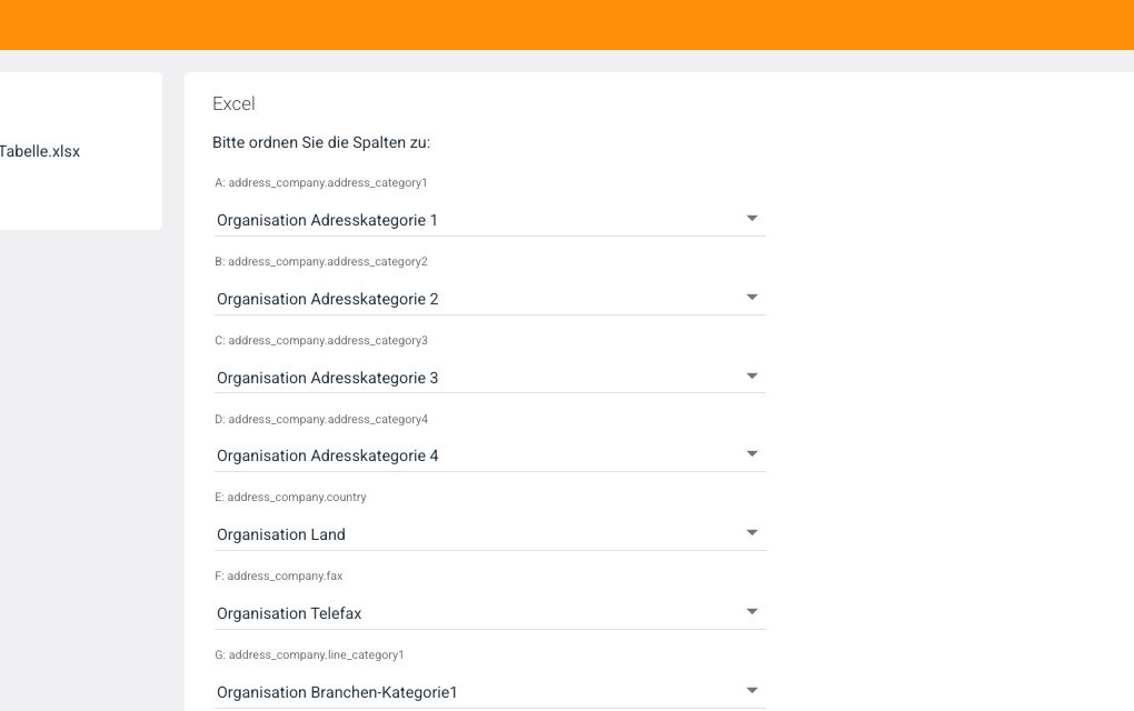 Auto-Zuordnung der Spalten