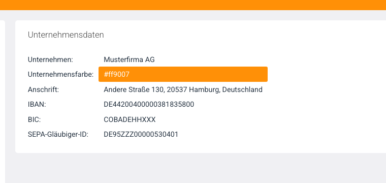 Unternehmensdaten — Übersicht