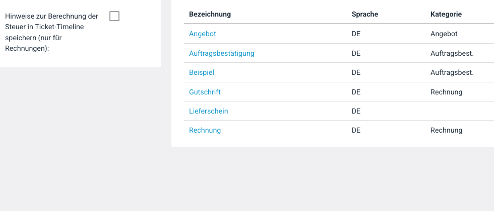 Dokumententypen-Übersicht