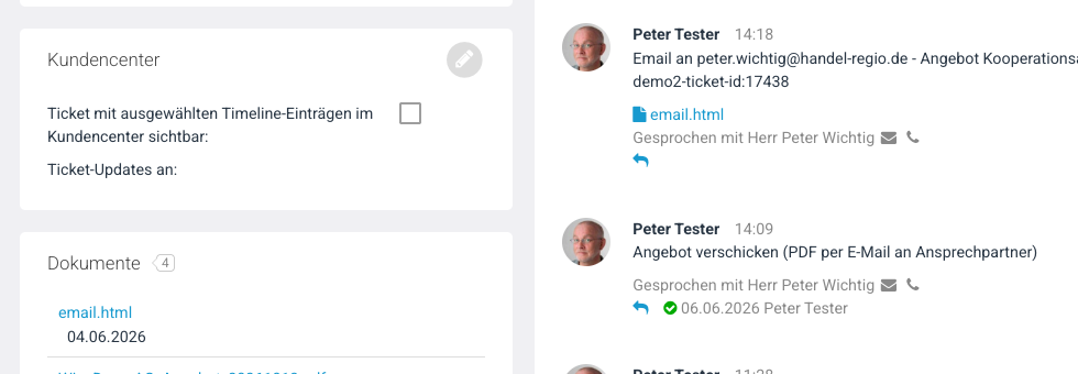 Opportunities im Sales-Ticket