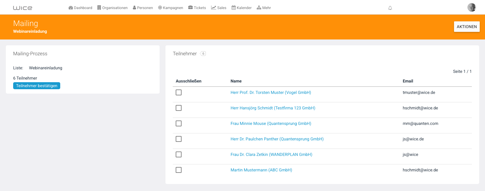 Mailing-Prozess Schritt 2