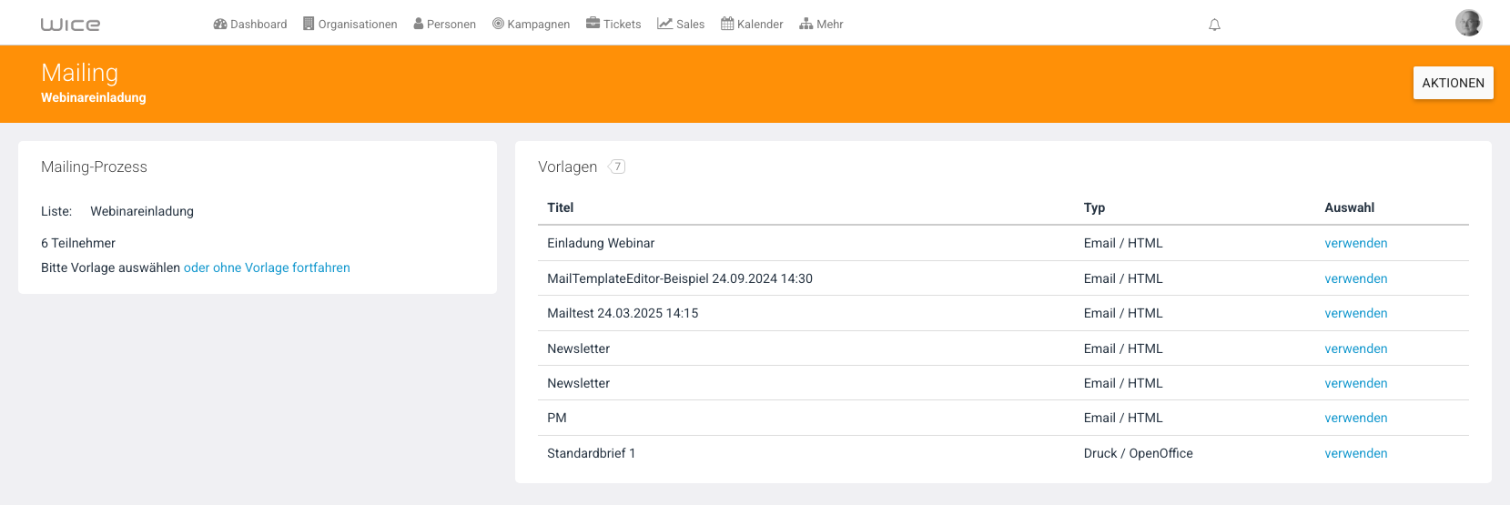 Mailing-Prozess Schritt 3