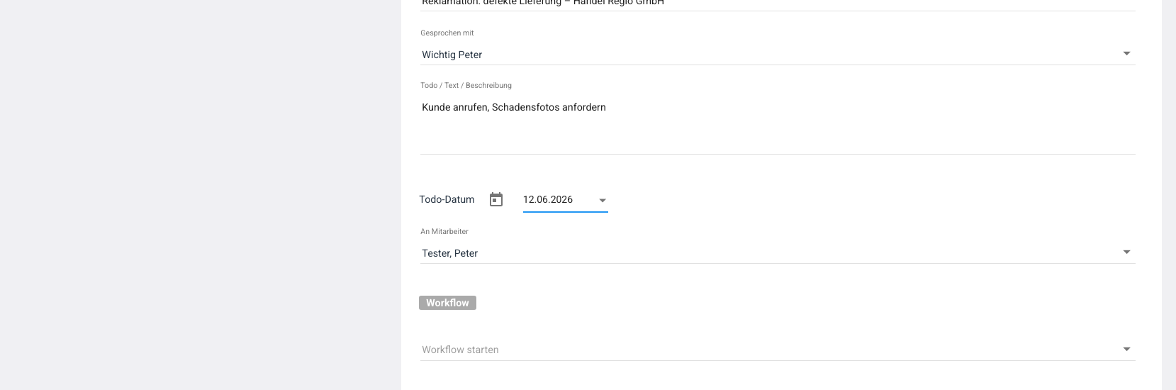 Kategorien im Service-Ticket-Formular