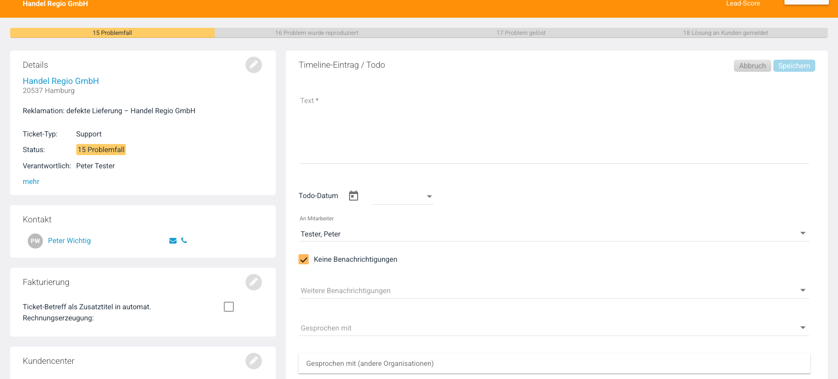 Formular Neuer Eintrag / Todo