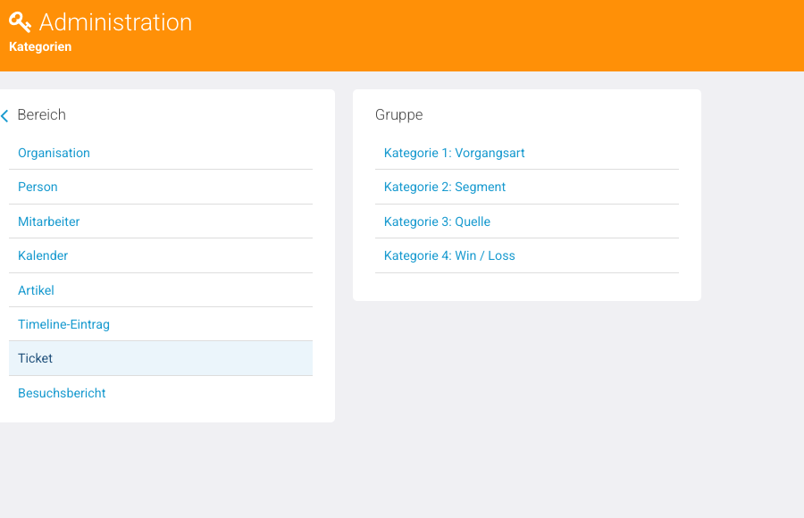 Kategorien: Ticket-Kategorien für Auswertung