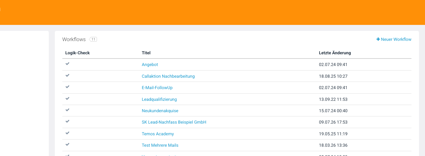 Workflows-Übersicht