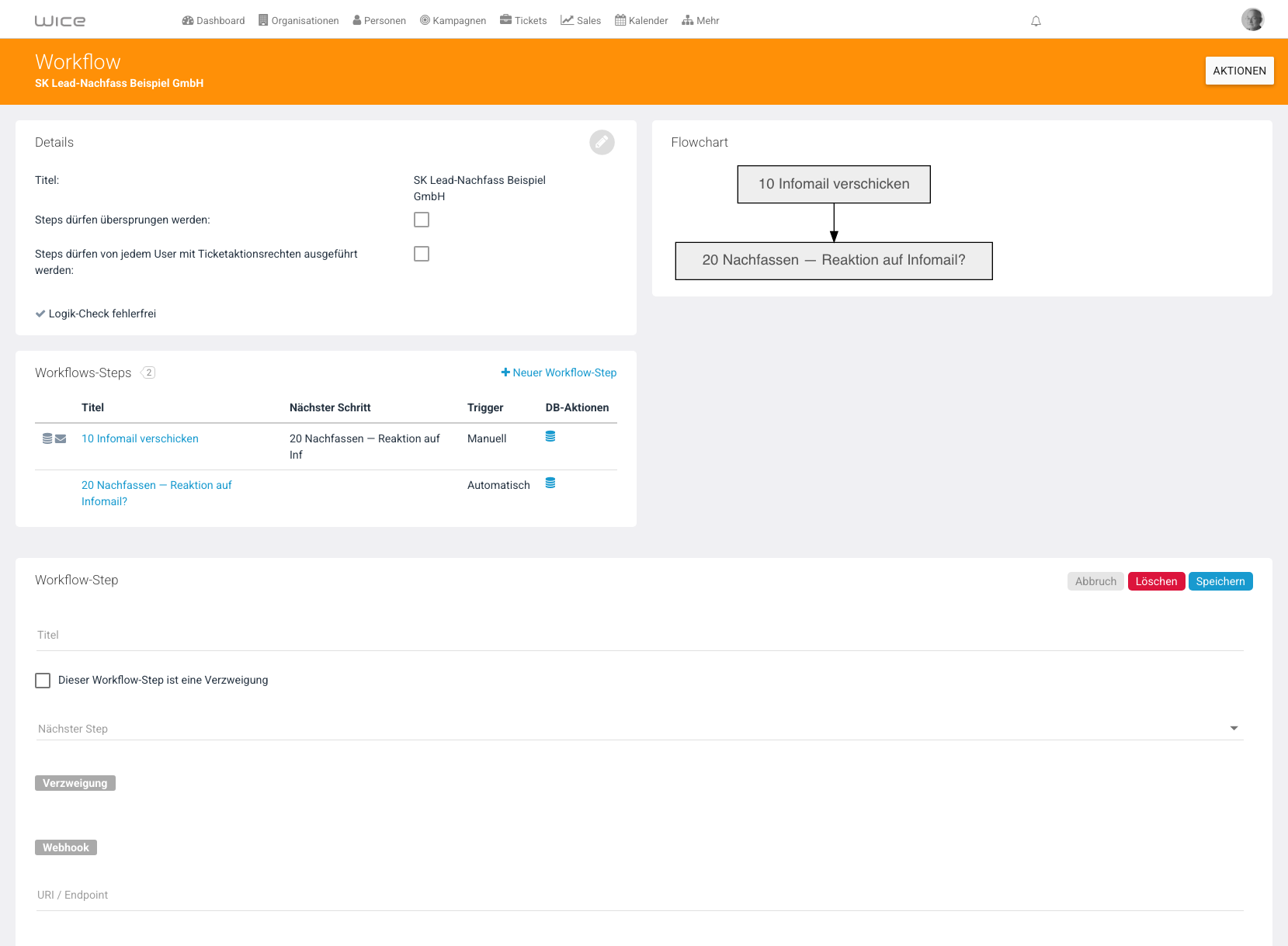 Neuer Workflow — Formular