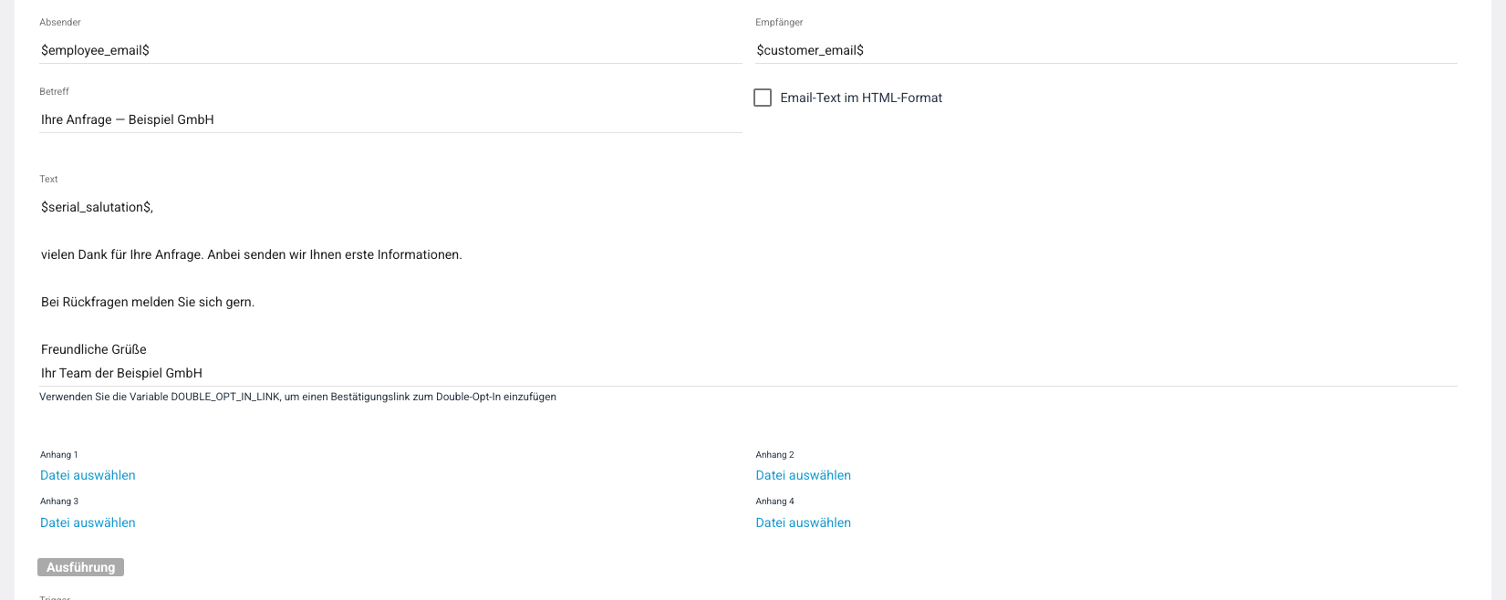 Step-Formular — E-Mail